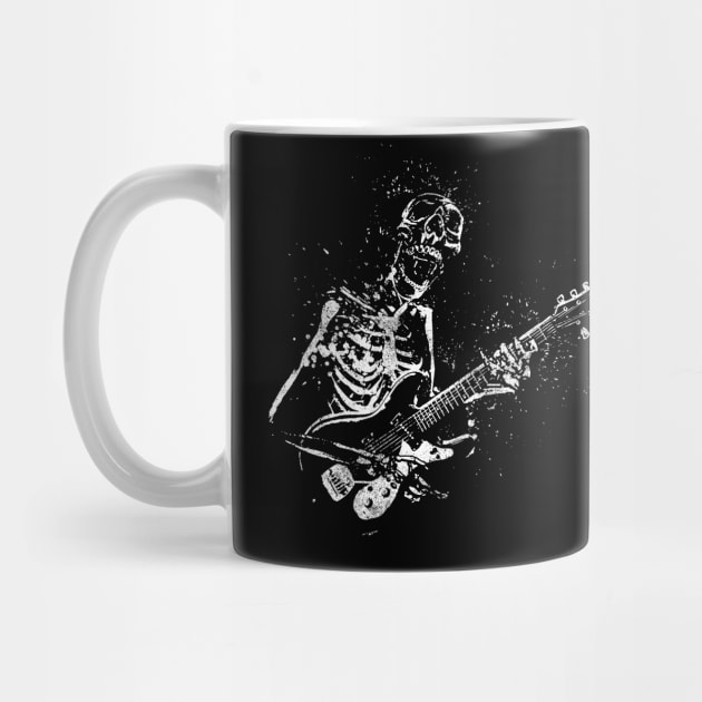 Guitar playing rock and roll skeleton by Cattle and Crow